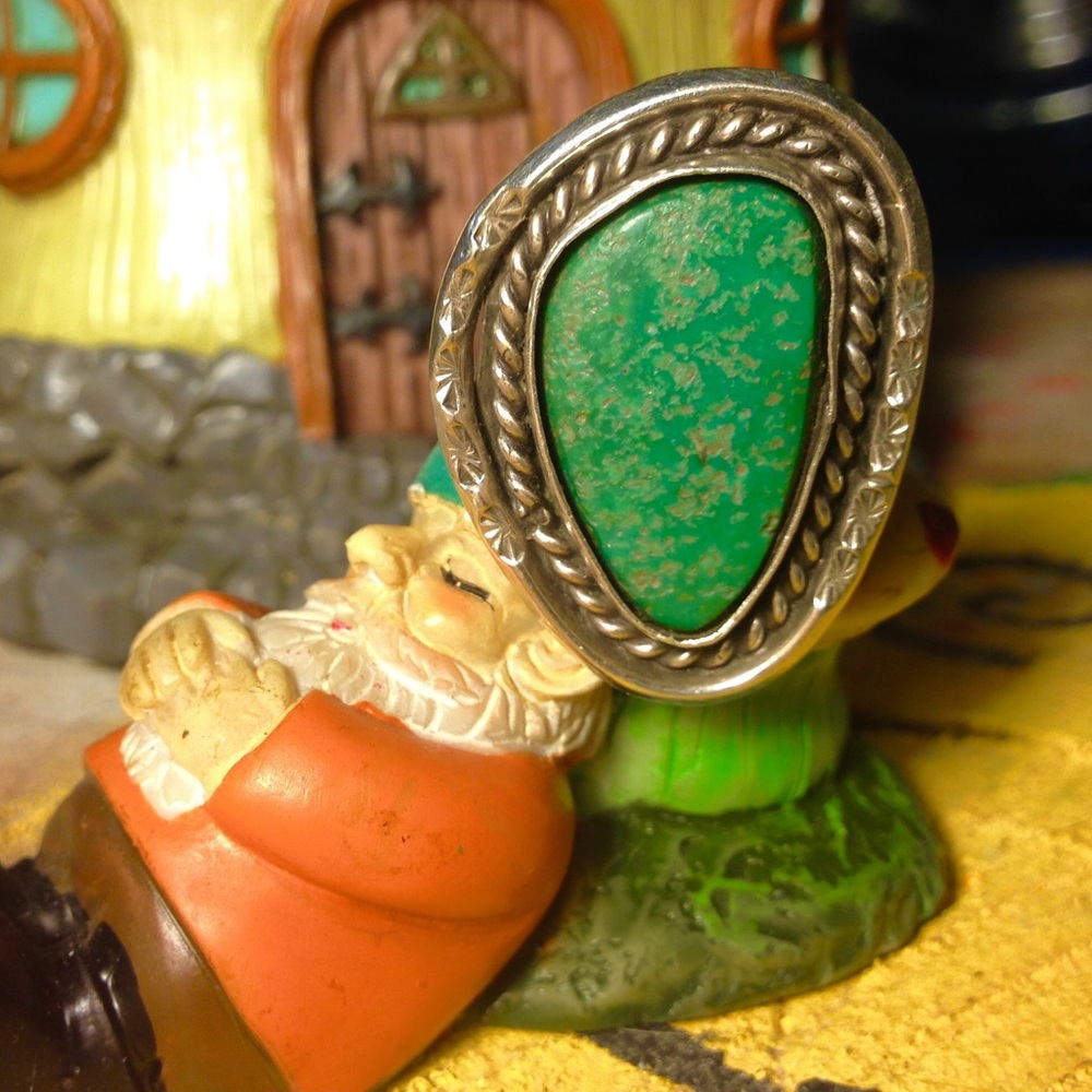 1970s vintage turquoise Navajo pinky ring